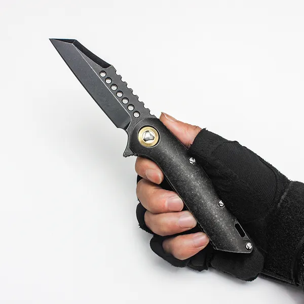 Edición limitada Cuchillo plegable Warhound Real S35VN Hoja Mango de titanio Equipo táctico para exteriores Herramientas de supervivencia de caza para acampar personalizadas Perfect Pocket EDC