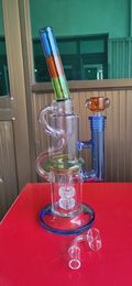 Limited edition Hoogwaardige Hookah Oil Rig Dubbele Bubbler Hookah Volledige hoogte: 14 inch. Gratis: Color Bubble Ball   Quartz Bowl