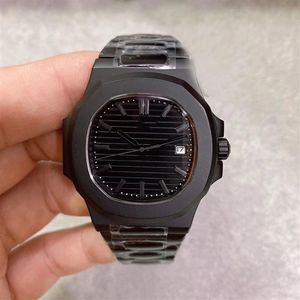 Edición limitada U1 reloj para hombre movimiento grabado automático 5711 cristal de zafiro parte trasera de cristal esfera negra 316 banda inoxidable 262c