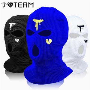 Limited borduurwerk bivakmuts gebroken hart leger tactisch masker 3-gaats volgelaatsmasker muts voor skiën fietsen skimasker unisex 220725