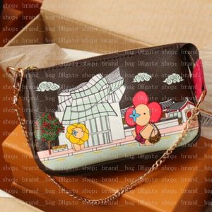 Limited Graffiti Handtas Kettingportemonnee M81637 MINI POCHETTE ACCESSOIRES Handtas Designer Tas Portemonnee Zero Portemonnee Crossbody Tas Zeefdruk Sleuteletui Portemonnee