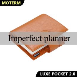 Planificateur de poche en cuir grainé A7, série limitée imparfaite Moterm Luxe 2.0, carnet de notes A7 avec anneau de 30MM, organisateur d'agenda 240116