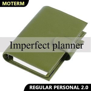 Beperkte imperfecte Moterm reguliere 2.0 serie persoonlijke grootte ringen planner echte koeienhuid notebook organisator reis schetsboek 240115