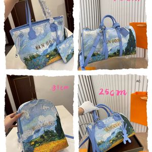 Limitée Unisexe Sac À Dos Van Gogh Peinture À L'huile Couples Totes Lager Capacité Extérieure Sacs À Bandoulière De Luxe Marque Femmes Hommes Sac À Dos Boston Sacs Voyage Sac Sacs À Main