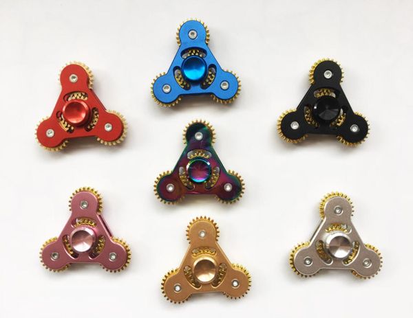 Version limitée Rainbow Spinners Edc Metal Hand Spinner jouet 3 Gear Chain Dinger Stress Three Gear Wheels Finger Toy9455232