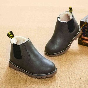 Beperkte winter regenlaarzen korte laarzen grote jongen kinderen schoenen jongens korte laarzen Engeland lederen schoenen meisjes boot nieuwe botas G1210