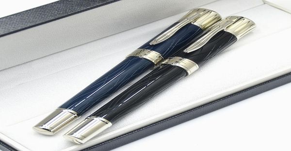 Édition d'écrivain limitée Mark Twain Roller Ball Pen de haute qualité Écriture Ballpoint Pens Black Blue Wine Red Resin Grave Texture de 6375952