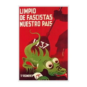 Limpio de fascisstas vintage espagnol de la guerre civile de la guerre civile de propagande militaire art décoration affiche toile imprimé