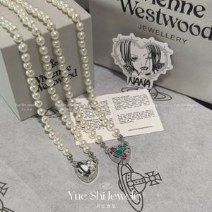 Lin Zhou's Saturn Pearl Perle Diamond Diamond Brand Designer Pendants Colliers Femme Sier Chains Vintage Trendy Style Desigenr