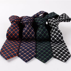 Linbaiway 6 cm rayé cravate pour hommes Plaid cravate costume décontracté nœuds papillon cravates mâle coton Slim cravates personnalisé Logo325U