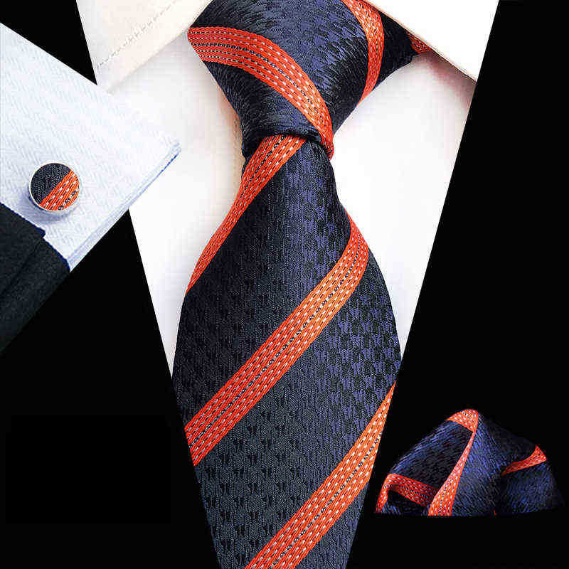 Linbaiway Fashion Wedding Tie för män Hanky ​​manschettknappar Giftband Set Ties HANDERCHIEF CUFFLINKS MEN PRINTED BANDS Anpassade J220816