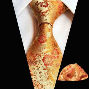 Linbaiway Paisley Floral Jacquard Tie Set voor mannen Fashion Tie zakdoek mannen Classic Neck Tie voor bruiloft Custom J220816