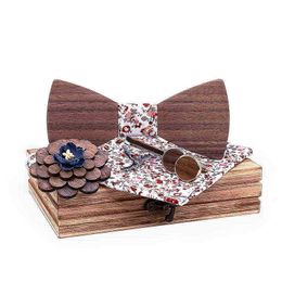 Linbaiway Bois Bowtie Pinces À Cravate Ensemble Pour Hommes Costume Noeuds Papillon En Bois Papillons Costume Bowknots Cadeaux J220816