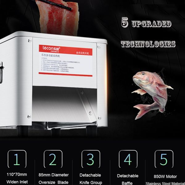 LINBOSS Trituradora de carne de cerdo y pollo, máquina trituradora de carne, fileteadora, rebanadora, máquina cortadora, ablandador de carne, máquina para cortar carne en cubitos, 110v 220v