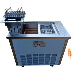 LINBOSS máquina comercial para hacer paletas de hielo de acero inoxidable, 2 moldes, máquina para hacer paletas, máquina para hacer helados con palo, 220v, 110v