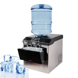LINBOSS Ice Maker macchina per il ghiaccio a cubetti commerciale macchina per il ghiaccio domestica automatica per bar caffetteria tea shop 25 kg / 24 ore