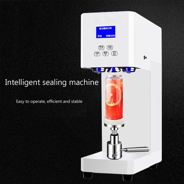 Linboss Machine de cachetage de canette de thé/café de bière en aluminium automatique intelligente machine de cachetage de tasse de boisson de magasin de thé au lait