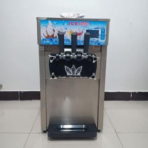 La máquina de helado suave vertical de sabor mixto LINBOSS está hecha de acero inoxidable y tiene una vida útil más larga 220v