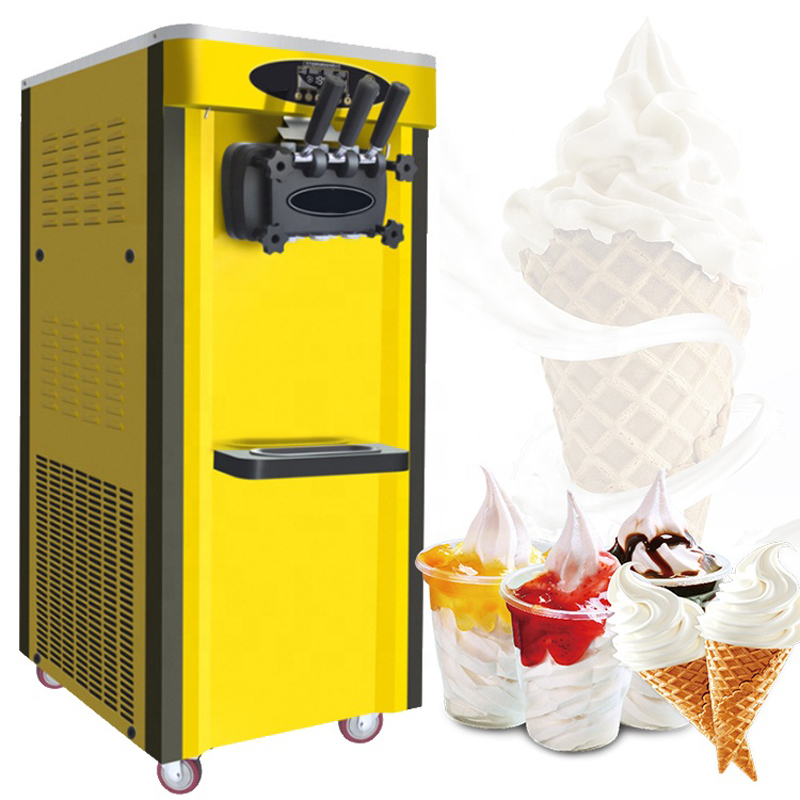 Machine à crème glacée verticale à saveur de fruits mélangés LINBOSS en acier inoxydable avec 4 roues pour un déplacement facile