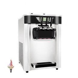 Máquina para hacer helados suaves LINBOSS, máquina para servir yogur, 3 sabores, nevera eléctrica, máquina comercial para hacer helados