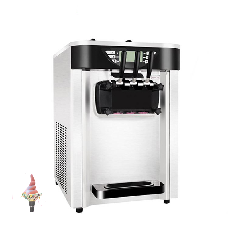 LINBOSS Soft Ice Cream Machine Serve Yogurt Maker 3 Flavors Fridge Electric Ice Cream Commercial Icecream maker