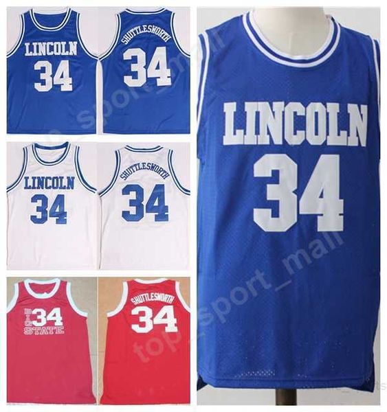 Lincoln 34 Jesús Shuttlesworth Jerseys Hombres Uconn Connecticut Huskies Película Big State He Got Game Camisetas de baloncesto Shuttlesworth Uniforme