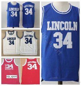 Lincoln Moive 34 Jesus Shuttlesworth Maillots Hommes Basketball Uconn Connecticut Huskies Maillots Film Big State He Got Game Bleu Rouge Blanc
