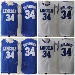 Lincoln Moive Basketball 34 Jesus Shuttlesworth Jerseys College Big State hij kreeg Game University Embroidery en Sewing Blue White Team voor sportfans Men NCAA