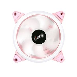 Ventilateur de refroidissement de châssis Lindo Zone 12CM Refroidisseur de processeur muet à lumière blanche rose