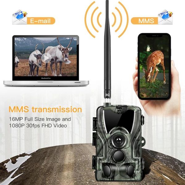 Line 3g Hc801g Trail Camera avec vision nocturne activée par le mouvement, caméra de chasse, de jeu, de cyclisme pour la surveillance extérieure