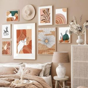 Line Art Poster Abstract Canvas Schilderij Zon Wall Art Print Stilleven Moderne Foto Voor Woonkamer Aan De Muur Home Decor255g