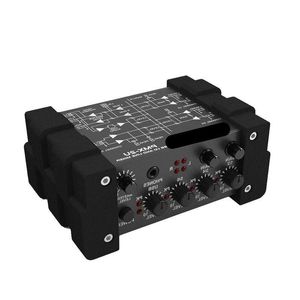 Freeshipping Line Mixer mini consola mezcladora Consola de sonido USB 6/8 entradas 2 salidas indicador de volumen control de nivel Jtqrg