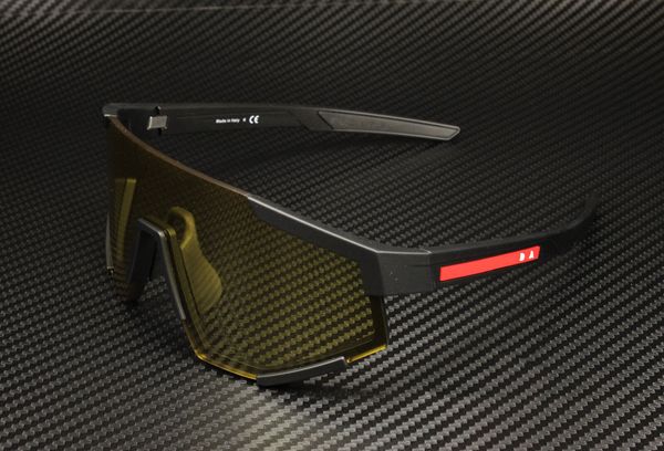 LINEA ROSSA PS 04WS Noir Caoutchouc Jaune 39 mm Lunettes de Soleil Homme Lunettes de Soleil Polarisées Cyclisme Hommes Femmes Marque Scicon Sports UV400 Lunettes de Plein Air TR90 Lunettes de Vélo