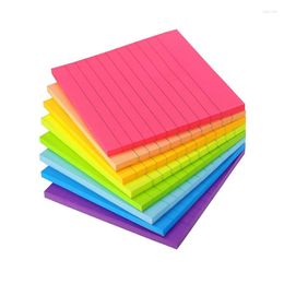 Lined Sticky Notes 4x4 in fel geregeerde post -stickies kleurrijk het supersticking power memo pads zijn sterke lijm 8 pads/pack