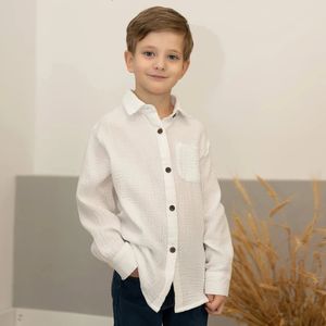 Chemises blanches en coton et lin 2024 Garçons Filles T-shirts d'été Enfant en bas âge Tops confortables Tee Vêtements pour enfants Chemisier à boutons pour enfants 240318