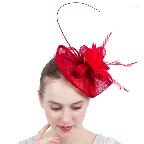 Chapeau fascinateur en lin pour femmes, accessoires de cheveux élégants pour mariage, couvre-chef de fête d'église avec Clip
