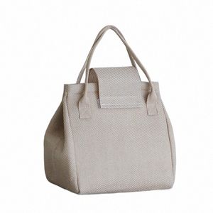 linnen geïsoleerde lunchzak koeler thermische tas draagbare lunchbox ijs pick picknicle picknick eten drink jute tassen voor vrouwen kinderen handtas e7d6#