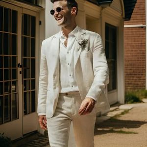 Linn Men Costumes pour le jardin de mariage Summer Groom Tuxedo 2 PCS Notch Blazer Prom avec pantalon Pantalon 2024 240428