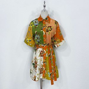 Robe imprimée en lin pour les nouveaux styles du printemps et de l'été