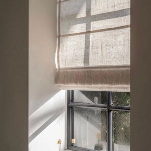 Persianas romanas de lino, cortinas transparentes con herrajes incluidos, cortinas de ventana personalizadas para sala de estar 240322