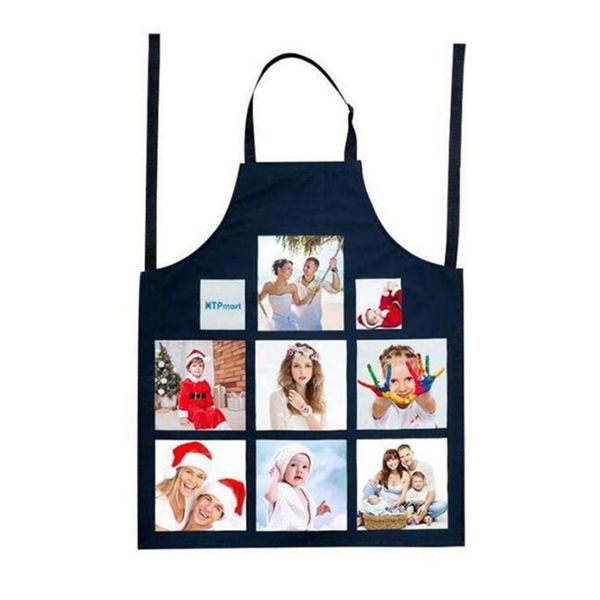 Tablier de cuisine domestique vierge en lin par sublimation, mode Jiugongge, transfert de chaleur, demi-longueur, sans manches, fournitures cadeaux DIY