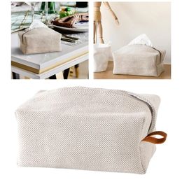 Linnen weefsel doos houder decoratie doek tissue cover zak container voor huis keuken servet papieren aanrecht auto restaurant- voor stoffen servethouder