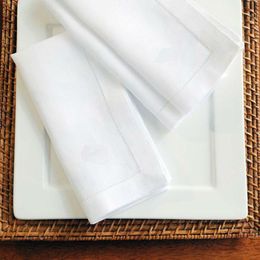 Beddengoed 12 stuks witte servetten hemed staartd servet voor feest bruiloft tafelkleed linnen servetten stof katoenen dinertin