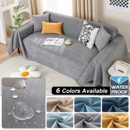 Linge de canapé imperméable couverture de mobilier de couleur unie polyvalente