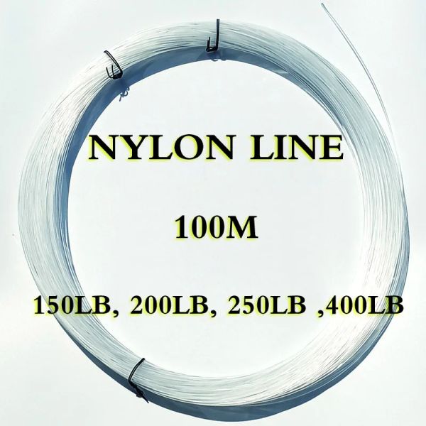 Lignes 100m ligne de leader en nylon lourd 150LB/200LB/250LB/300LB/400LB ligne de mer ligne super forte