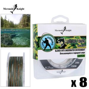 Líneas 165YDS nuevo camuflaje hilo de pescar de PE trenzado 10 ~ 100LB camuflaje complejo aguas lugar hilo de pescar multifilamento