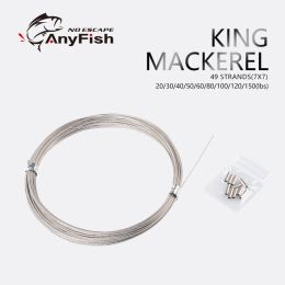 Líneas ANYFISH KING MACKEREL 10m 49 hebras, 7x7 Acero inoxidable tiburón pesca líder línea cable sedal accesorio de pesca