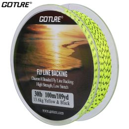 Líneas Goture, línea de respaldo para pesca con mosca de 8 hebras, 100M/109YRD 20LB 30LB, línea de pesca trenzada con mosca de Dacron, aparejos de pesca para carpa, lubina y trucha