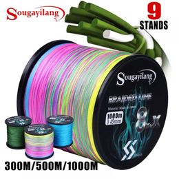 Lignes Sougayilang 300m 500m 1000m 6 couleurs Strong PE Fishing Line 8 + X Strons Tressed Fishing Line Multifilament Durable Fishing Line