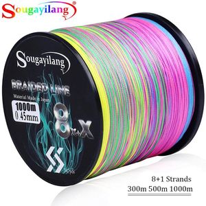 Lignes Sougayilang Nouvelles 9 brins PE Ligne de pêche Raid Raid Fishing Line 300m 500m 1000m Multifilament Fishage Fishing Wire Carp Fishing Line Tool